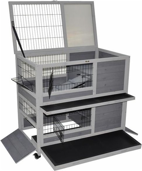 Nanook Indoor Kleintierstall Belinda grau B/T/H: 90 x 53 x 95 cm - Bild 1
