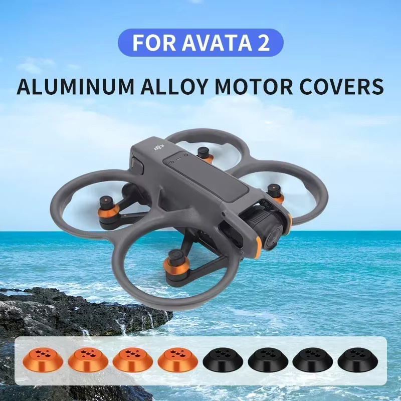 DJI Motorabdeckkappe für Avata 2 Drohne aus Aluminiumlegierung in Orange zum Schutz vor Staub und Kratzern - Bild 2