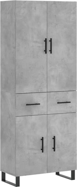 vidaXL Highboard Betongrau aus Holzwerkstoff und Metall B/T/H: 69,5 x 34,0 x 180,0 cm - Bild 1