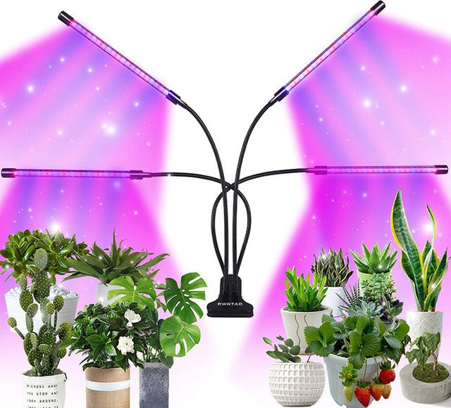HONGQI USB LED Pflanzenwachstumslampe mit Vollspektrum für Hydrokultur und Zimmerpflanzen, Schwarz - Bild 1