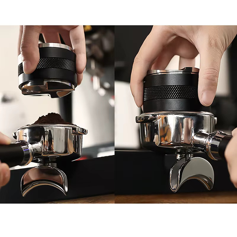 SearchPean Kaffee-Verteiler und Tamper aus Edelstahl für 51/58mm, Doppelkopf-Kaffeeglättungswerkzeug mit einstellbarer Tiefe, 3-Winkel und Flach-Tamper, rund - Bild 3
