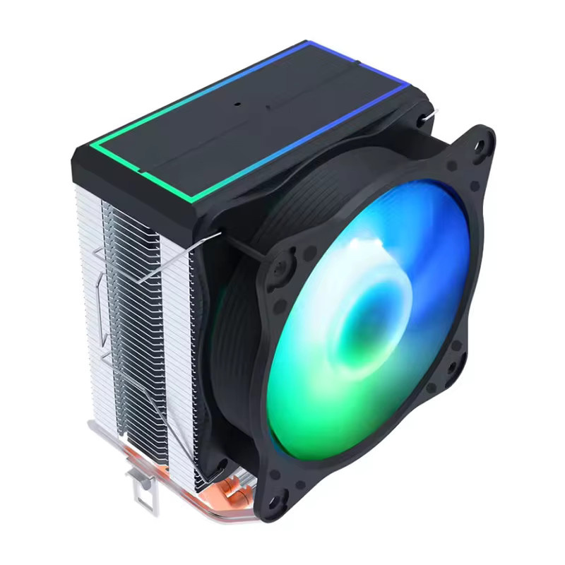 Shyrrik CPU-Kühler mit 130W TDP, 4 Heatpipes und 4-Pin PWM, PC-Tower-Radiator für Intel LGA 1700 2011 1200 1150 1151 X79 X99 E5 und AMD AM3 AM4, Schwarz/Mehrfarbig - Bild 2