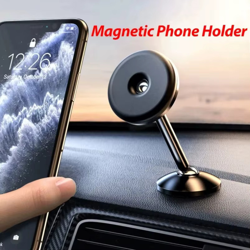 VIKEFON Universal Magnetische Auto Telefonhalterung für MagSafe iPhone und Samsung Xiaomi, 360 Grad drehbar, Dashboard-Halterung, Schwarz - Bild 2