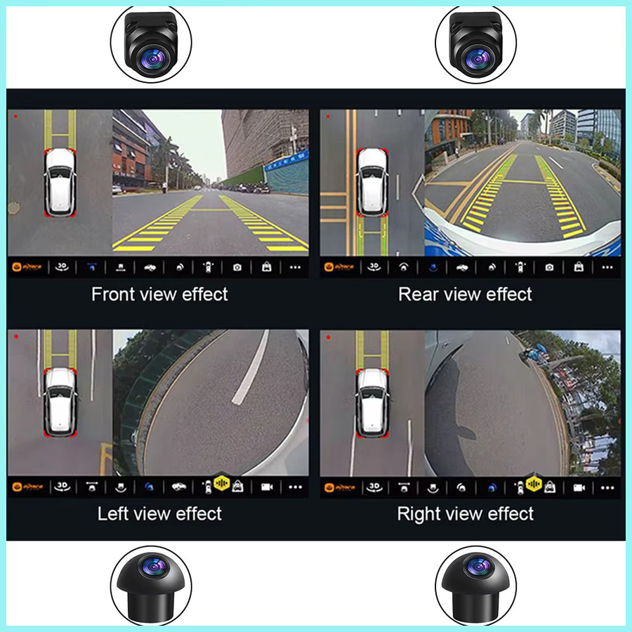 EightFox 1080P Full HD 360 Grad Panorama-Autokamera für Android-Radios in Schwarz - Bild 6