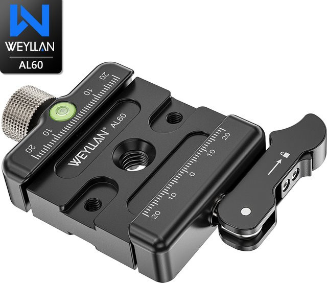 WEYLLAN AL60 Schnellspannklemme Arca Swiss Hebelklemme in Schwarz für Magpul Mlok Bipod und Mlok Schienen mit Q.R Plattenadapter - Bild 1