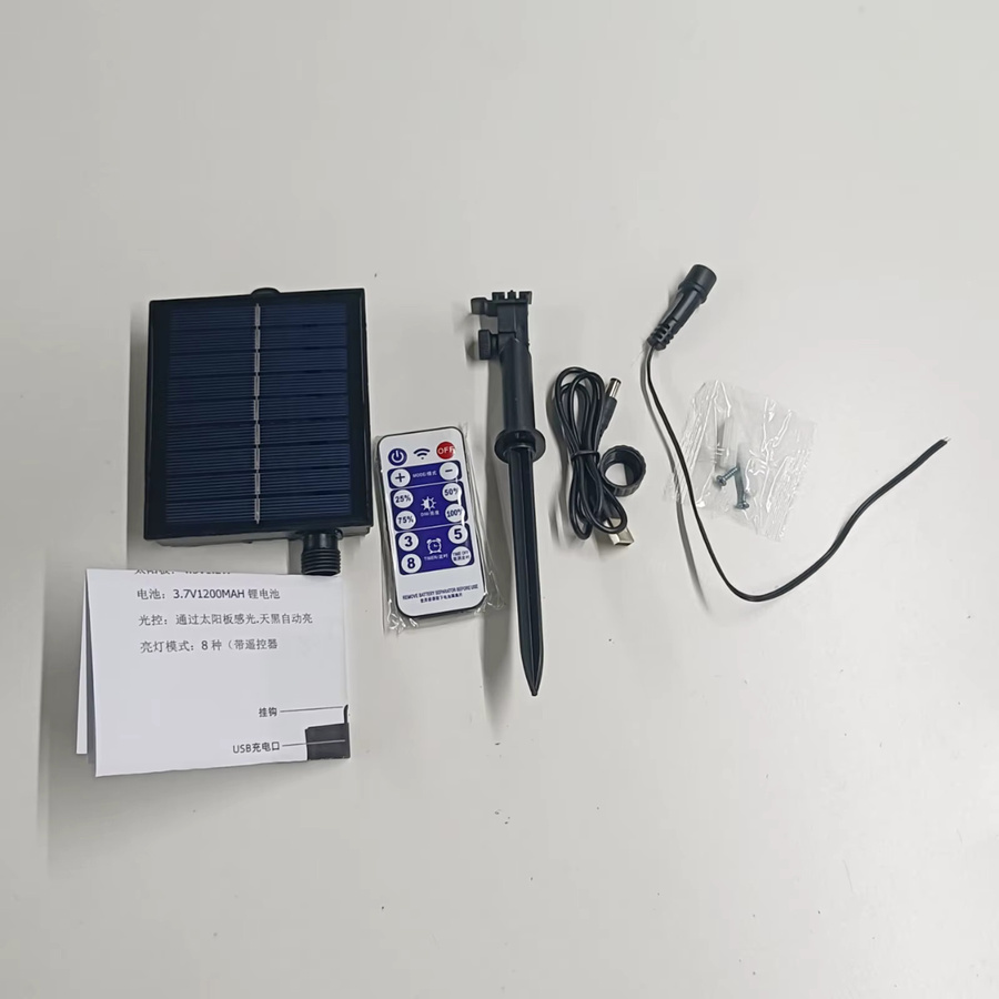 Alloet Solarpanel-Steuerbox mit Fernbedienung und 1200mAh Akku für LED-Lichterketten in Schwarz oder Blau - Bild 3