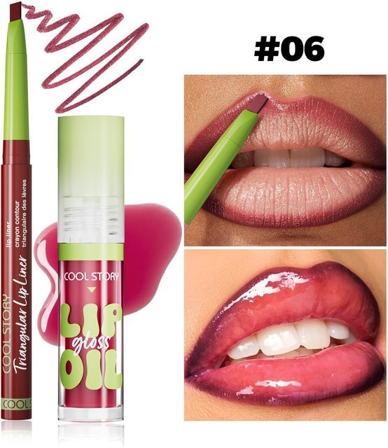 Perfect skin Lipliner Lipgloss Set, Nude Braun, Matt - Bild 1