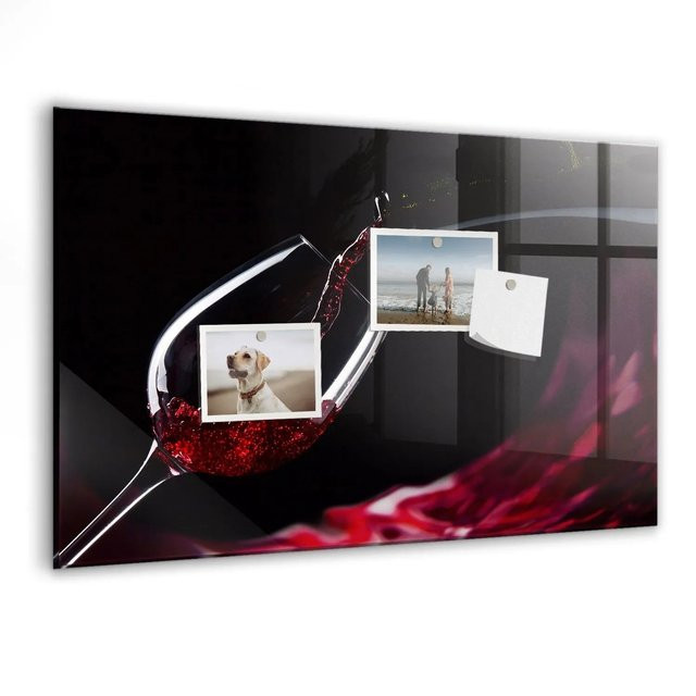 Tulup Magnettafel aus Glas in Weiß für die Wandmontage, B: 60 cm, H: 40 cm - Bild 1
