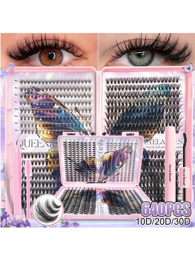 QUEENICE Einzelne Künstliche Wimpern, Cluster-Wimpern-Set, Natürlich - Bild 5