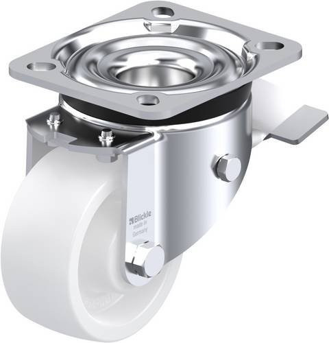 Blickle Lenkrolle LK-SPO 80G-ST mit Feststeller, Rad-Durchmesser: 80 mm, Tragfähigkeit: 350 kg, verzinkt, weiß - Bild 1