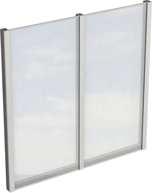 Skan Holz Seitenwand aus Holz mit semi-transparenten Polycarbonatplatten, Farbe: Grau, B/H: 120 x 200 cm - Bild 1