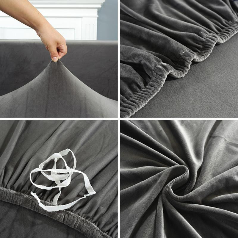 Elastischer Samt-Sofabezug von Your Warm Home für 1-Sitzer, Waschbarer Plüsch-Couchbezug, Breite: 90-140 cm - Bild 4