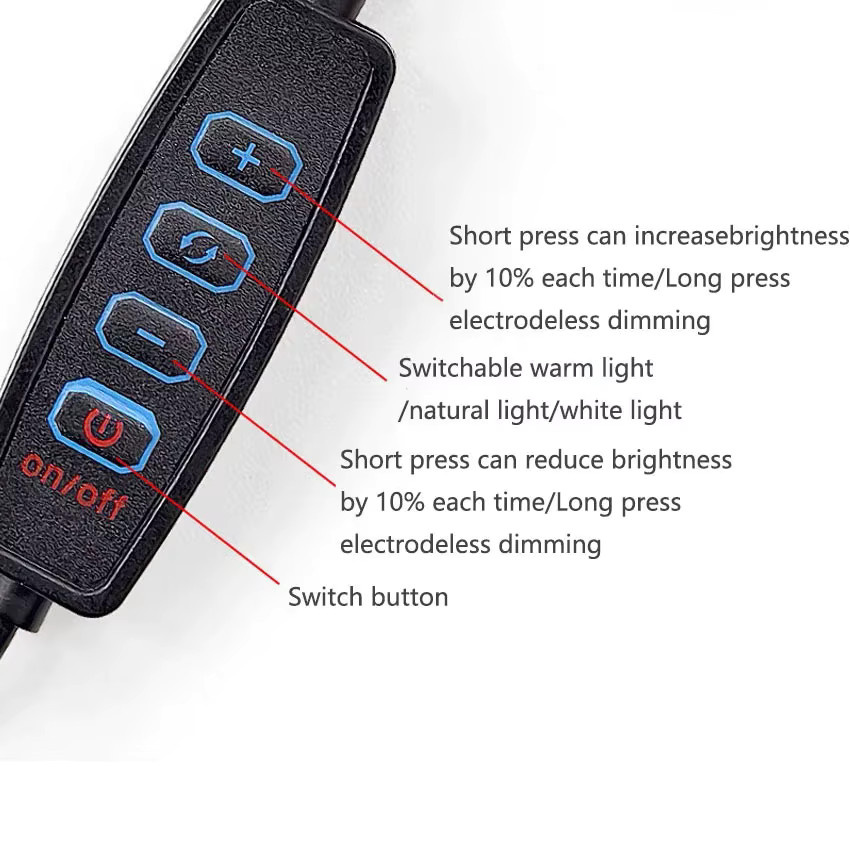 YuXi LED Dimmer mit USB-Anschluss und 2m Steuerkabel in Schwarz und Weiß - Bild 2
