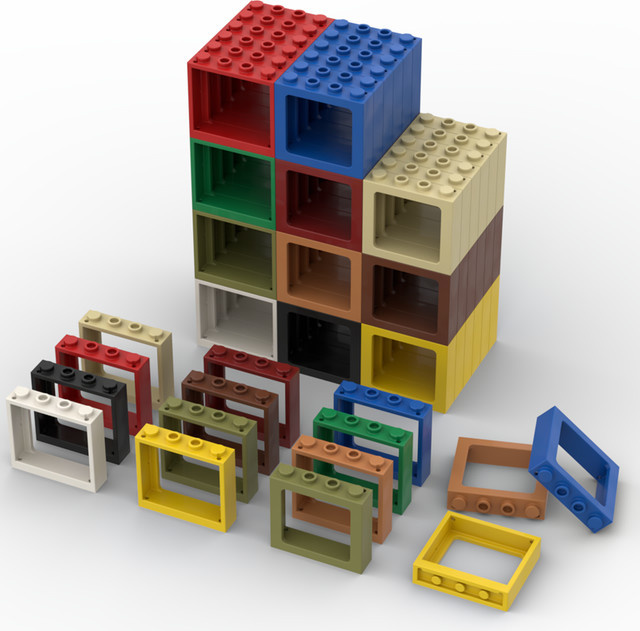 SMARTABLE Train Windows Container Frame Building Block 10-teiliges Set - Bild 1