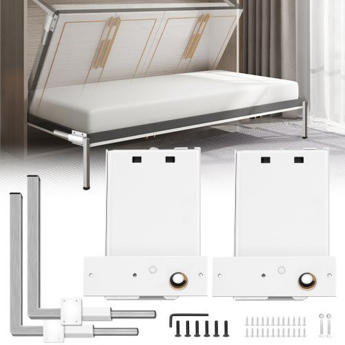 VEVOR Murphy-Bett Wandfedermechanismus Montage-Set für Queen-Size-Betten, horizontal, Weiß - Bild 1