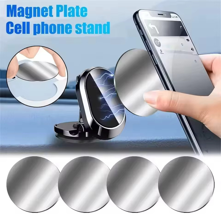 Selbstklebende magnetische Metallplatten aus Eisen, silberfarbene Scheibenaufkleber für Autotelefonhalter, B: 3 cm x B: 3 cm - Bild 4