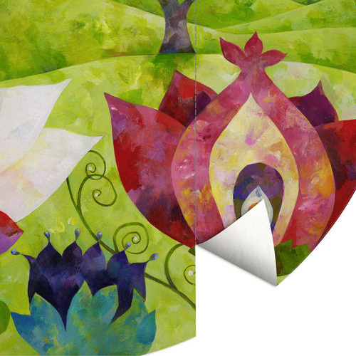 K&L Wall Art Runde Vliestapete Blanz Kinder Sommerwiese Deko, mehrfarbig, matt - Bild 2