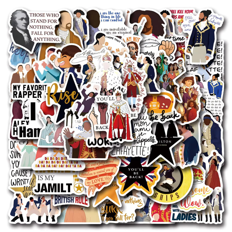GOGOTU Hamilton Cartoon Aufkleber, 55-teiliges Set - Bild 2