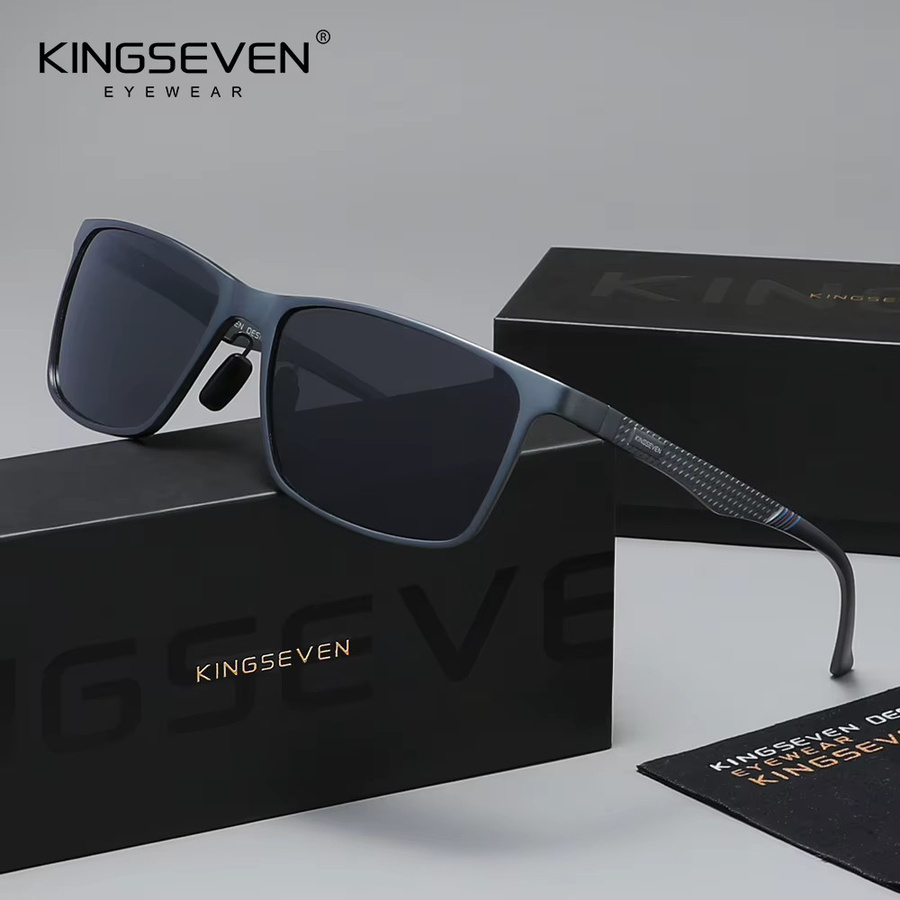 KINGESEVEN Sonnenbrille Rechteckig, Vollrand, Metall, Unisex - Bild 1