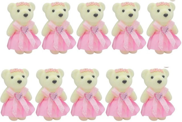 Linyi toy Mini-Bär Blumenstrauß, Plüschtier, rosa, 10cm - Bild 1