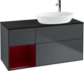 V&B Waschtischunterschrank Finion mit Wandbeleuchtung, lackiert, Breite: 120 cm, Tiefe: 50,1 cm, Höhe: 50,1 cm - Bild 1