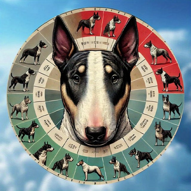 CIFBUY Bullterrier Wandkunst aus Metall, Vintage Eisenschild in Mehrfarbig, Durchmesser: 20,3 cm - Bild 1