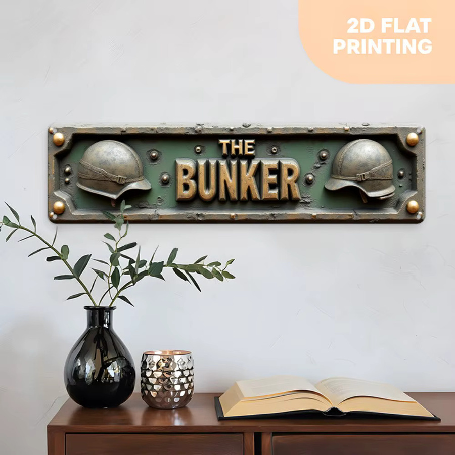 Vintage Aluminium-Wandschild THE BUNKER von CIFBUY als Metallplakette zur Dekoration - Bild 6