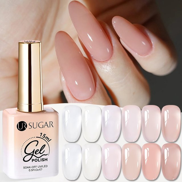 UR SUGAR Nagel-Gel-Lack, Nude Pink, 15 ml, glänzend - Bild 1