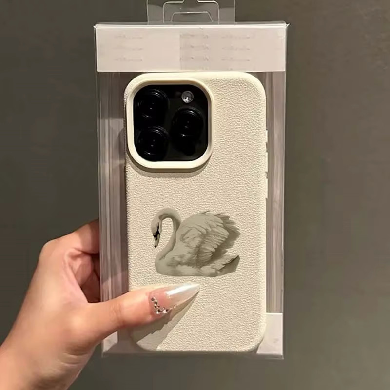 Elegante weiße Schwan Lichee Ledermuster Handyhülle für Samsung Galaxy S25 S24 S23 S22 S21 S20 S10 Plus Ultra 4G 5G stoßfeste Schutzhülle - Bild 3