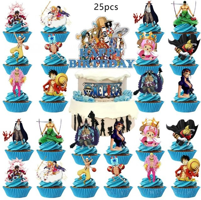 Bandai One Piece Tortenaufsatz Cupcake-Topper, Geburtstagstorten-Dekorationen - Bild 1
