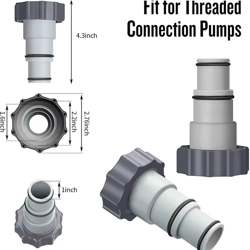 Intex Pool-Schlauchadapter als universeller Gewindeanschluss für oberirdische Poolpumpenfilter und Ersatzzubehör - Bild 4