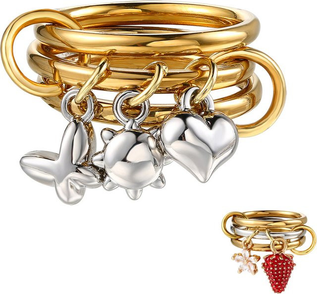 ZHOUYANG Ring Set, Edelstahl, Bicolor, Damen - Bild 1