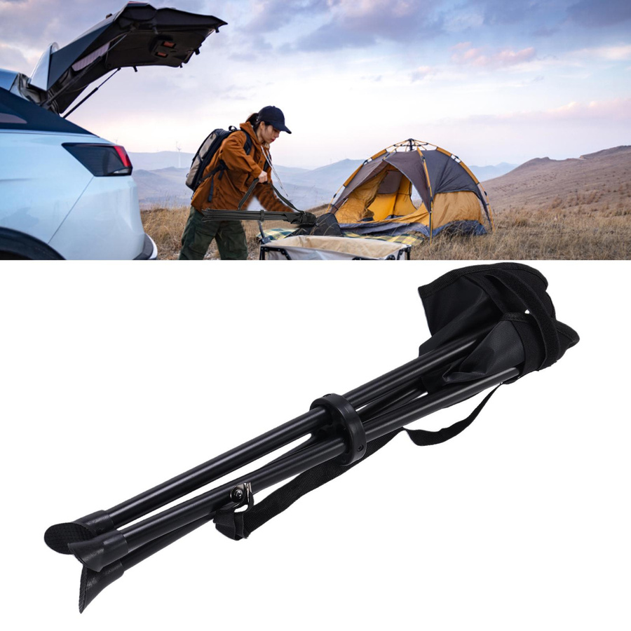 CosyHome Faltbarer Dreibein-Hocker in Schwarz mit 200 kg Tragfähigkeit für Outdoor und Camping - Bild 5