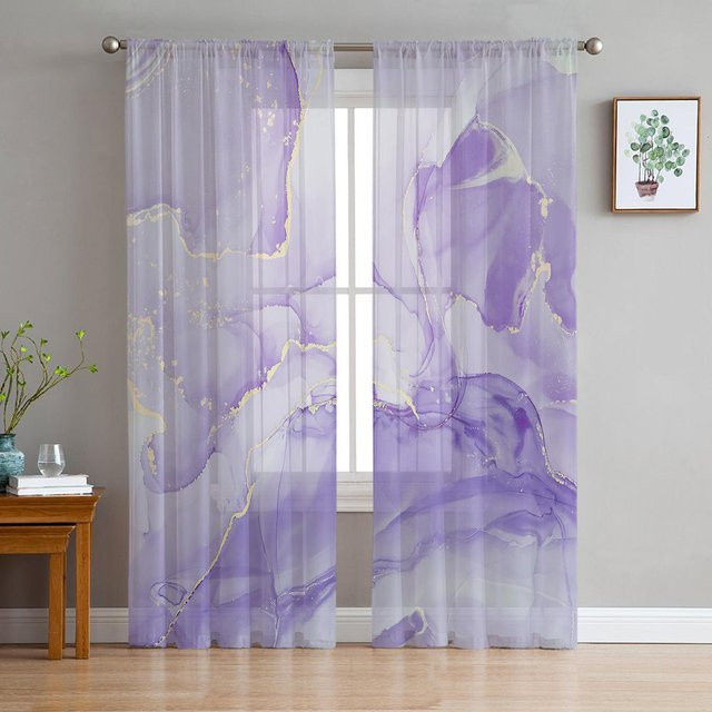 Super Six Innenvorhang aus Chiffon in Lila mit Texturmuster, Breite: 135 cm, Höhe: 213 cm - Bild 1