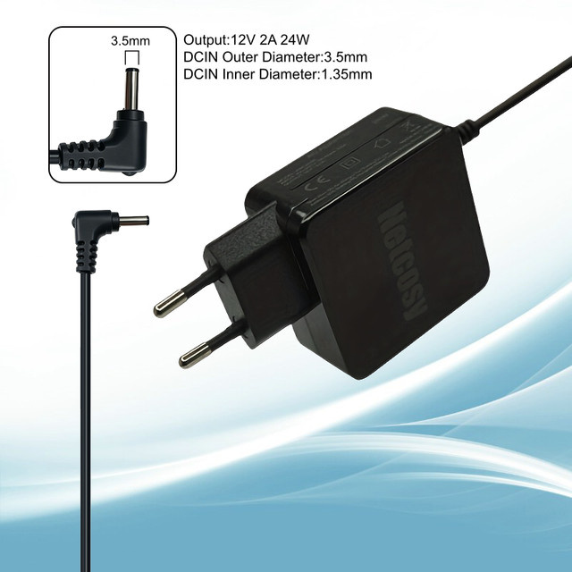 Netcosy AC-Adapter Laptop-Ladegerät Schwarz, 12V 2A 24W, Steckergröße 3,5x1,35mm für TECLAST X4 X6 Pro X16 X11 M16 F7 Plus F15 Plus - Bild 1