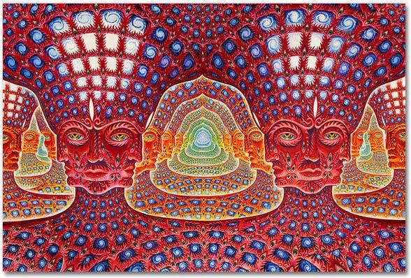 Alex Gray Psychedelic Tree Life Modulares Wandbild als Leinwanddruck in Multicolour, Breite: 60 cm, Höhe: 100 cm - Bild 1