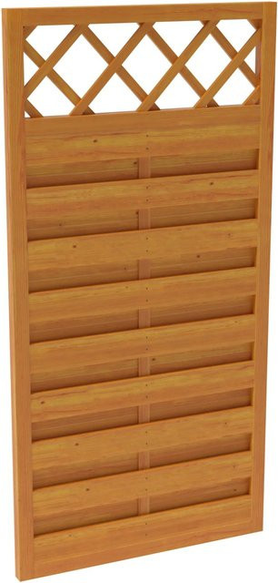 Sichtschutzzaun-Element Country von Andrewex aus lasiertem Holz in Pinienfarben, blickdicht, B/H: 90 x 180 cm - Bild 1