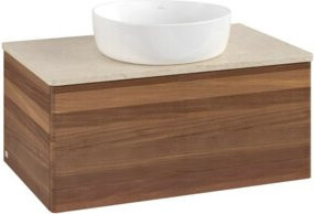 V&B Waschtischunterschrank Antao ohne Frontstruktur in Walnut, B/T/H: 80 x 36 x 50 cm - Bild 1