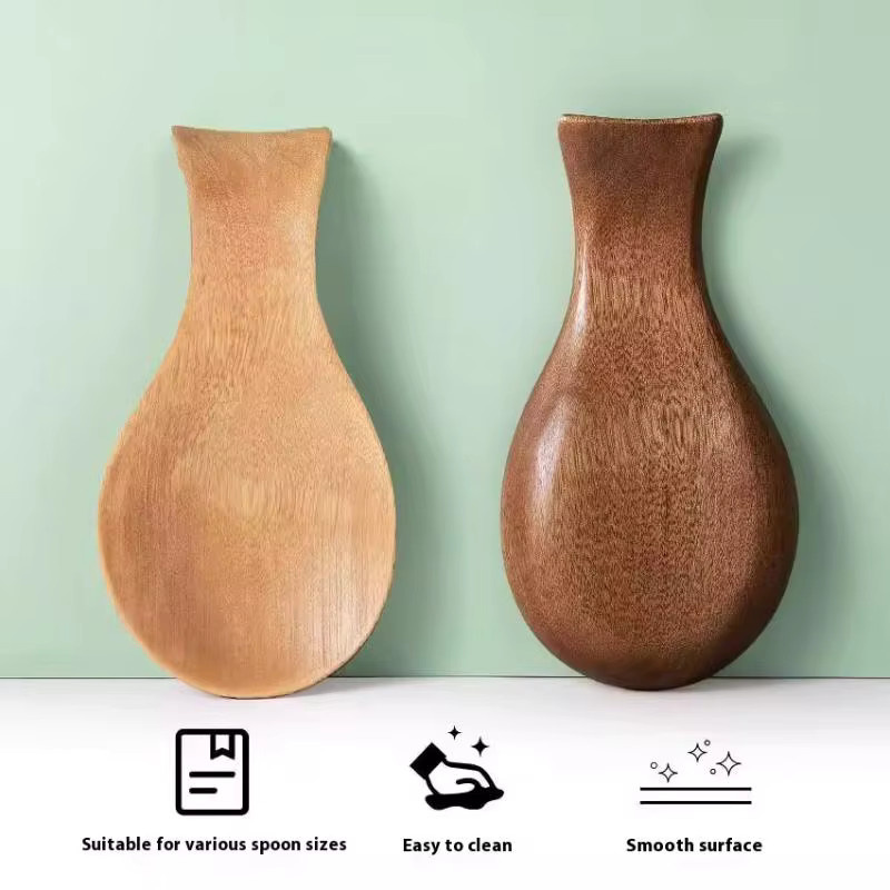 ZYAO Holzlöffelhalter aus Holz in Braun als freistehende Löffelablage für Haushalt und Gewerbe - Bild 2