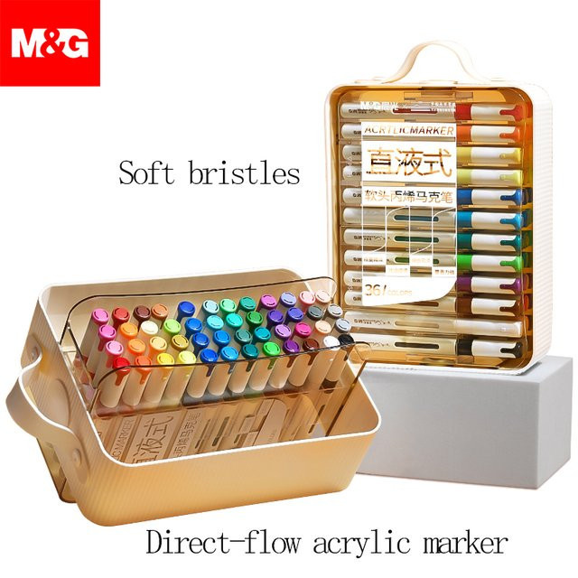 M&G Acrylmarker Smooth Flow Upgrade Edition in Multicolour mit Brush-Spitze für Künstler und Studenten - Bild 1
