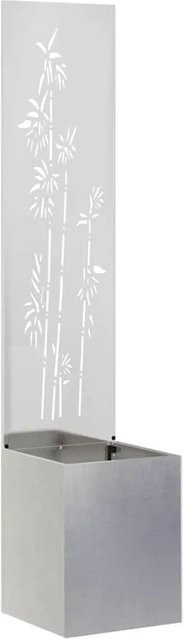 vidaXL Garten Sichtschutz-Leinwand Floral Silber aus Edelstahl B: 32 cm, H: 140 cm - Bild 1