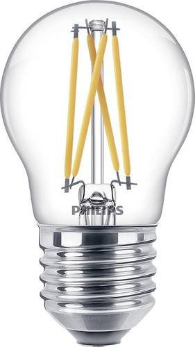 Philips LED Leuchtmittel E27 Tropfenform, 3,4 W entspricht 40 W, Warmweiß, Transparent, Durchmesser: 45 mm, Länge: 78 mm - Bild 1