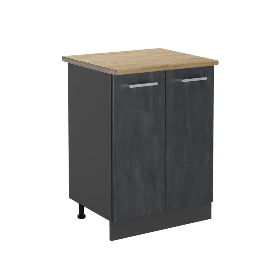 Vicco Küchenunterschrank R-Line in Schwarz Beton/Anthrazit und Eiche matt, Breite: 60 cm - Bild 2
