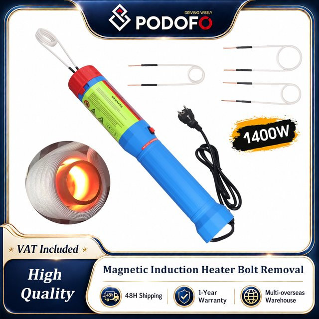 Podofo Magnetischer Induktionsheizer 1400W Flammenloser Induktions-Bolzenentferner in Schwarz - Bild 1