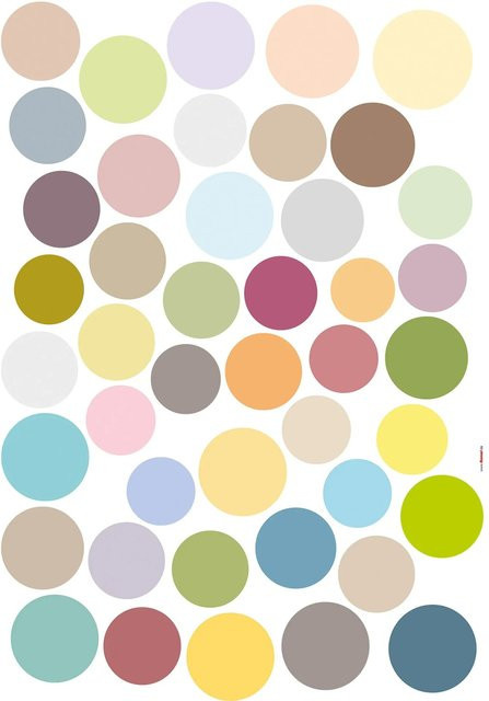 Komar Deko-Sticker Dots in Mehrfarbig, Rund, Breite: 50 cm, Höhe: 70 cm - Bild 1