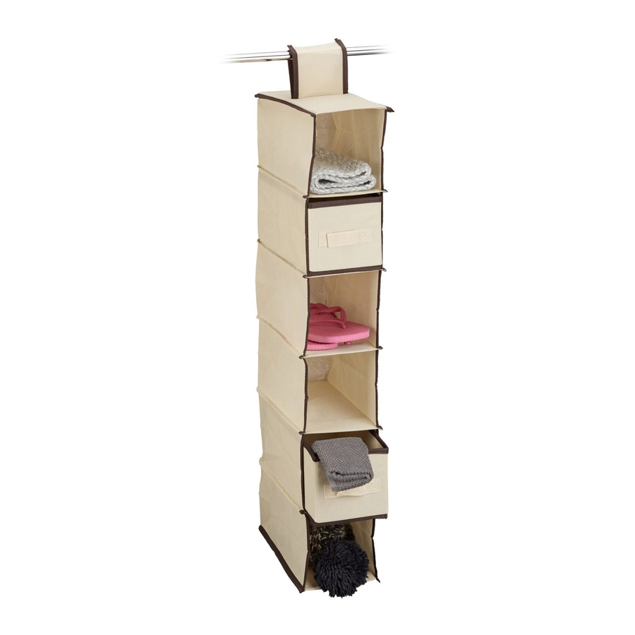 Relaxdays Hängeregal für den Kleiderschrank aus Vlies in Beige, faltbar, B/T/H: 82 x 14,5 x 30 cm - Bild 2