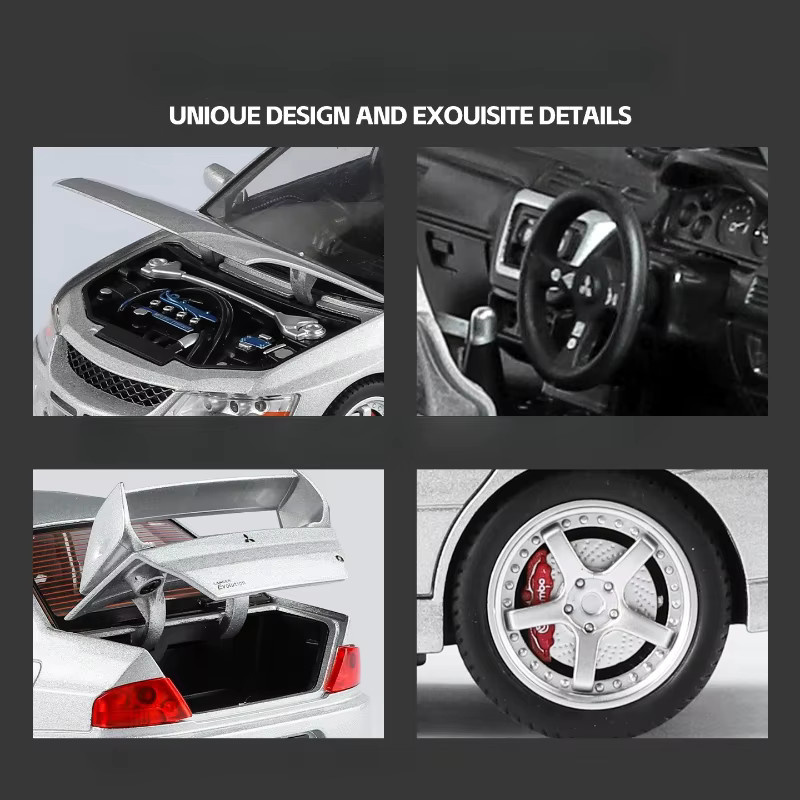 Lancer EVO IX EVO9 Sportwagen, Modellauto, 1:24, Metall, mit Licht und Sound - Bild 4
