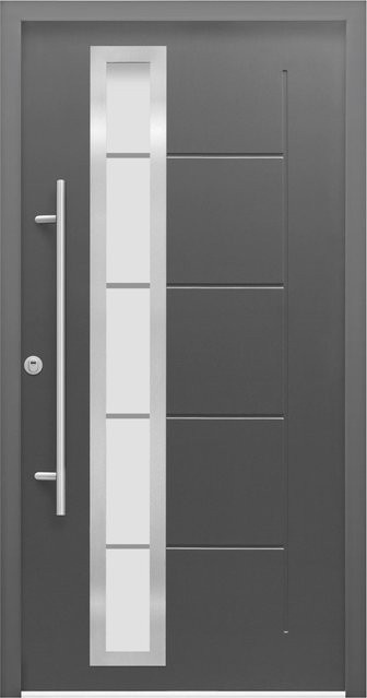 Splendoor Sicherheits-Haustür ThermoSpace Prime Paris RC2 in Anthrazit mit Glaseinsatz, B/H: 110 x 210 cm, Anschlag Links - Bild 1