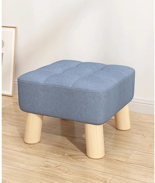 Wohnzimmerhocker Your Warm Home in Blau, Polsterhocker mit Holzrahmen, B/T/H: 30 x 30 x 34 cm - Bild 1