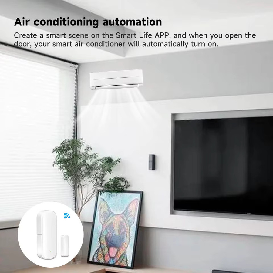 Tuya Zigbee Tür- und Fenstersensor in Weiß für Smart Home Sicherheit und Alarmierung - Bild 2